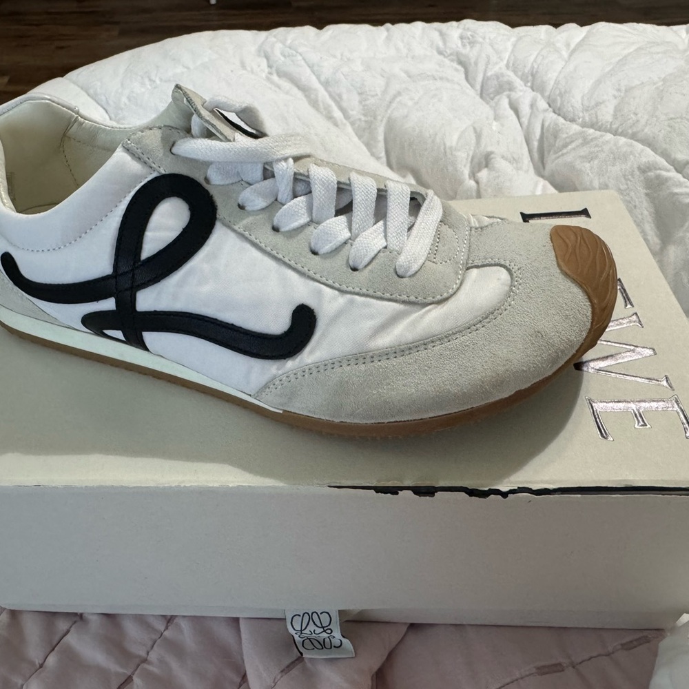 Loewe White and Black Casual Sneakers